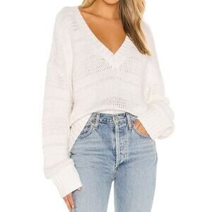 House Of Harlow 1960 x Revolve White Conor V-Neck Oversized Slouchy Sweater